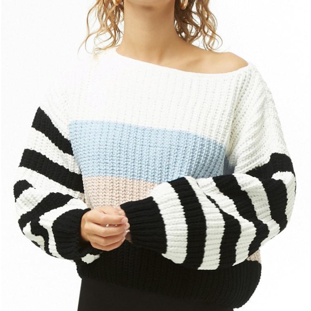 F21 COLORBLOCK KNIT TOP